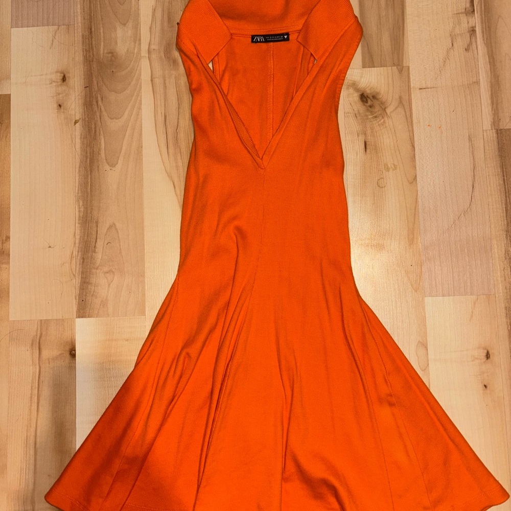 Zara Bright Orange Mini Dress
